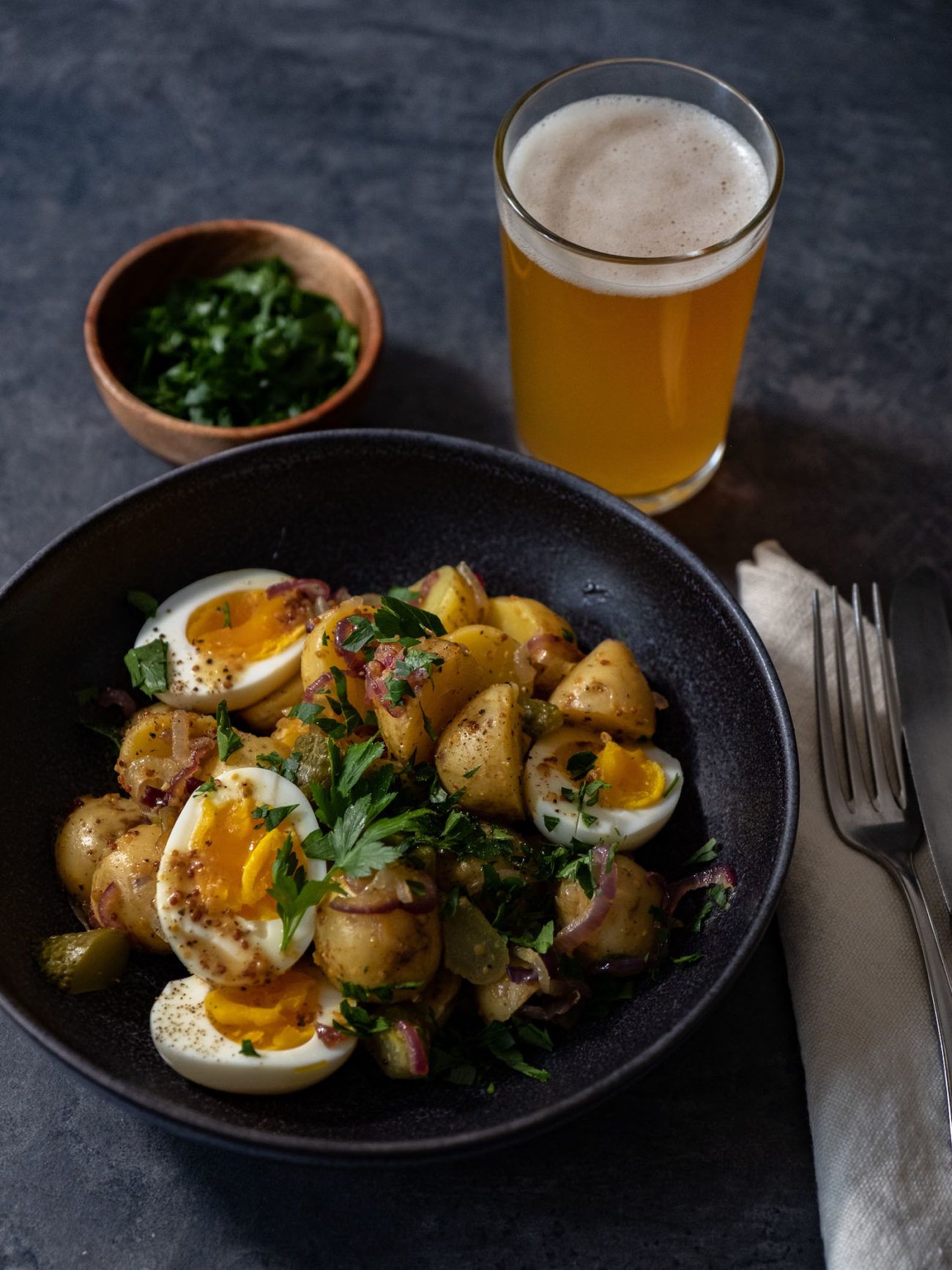 Rezept: Kartoffelsalat mit Ei und süßem Senfdressing - ABOUT FUEL