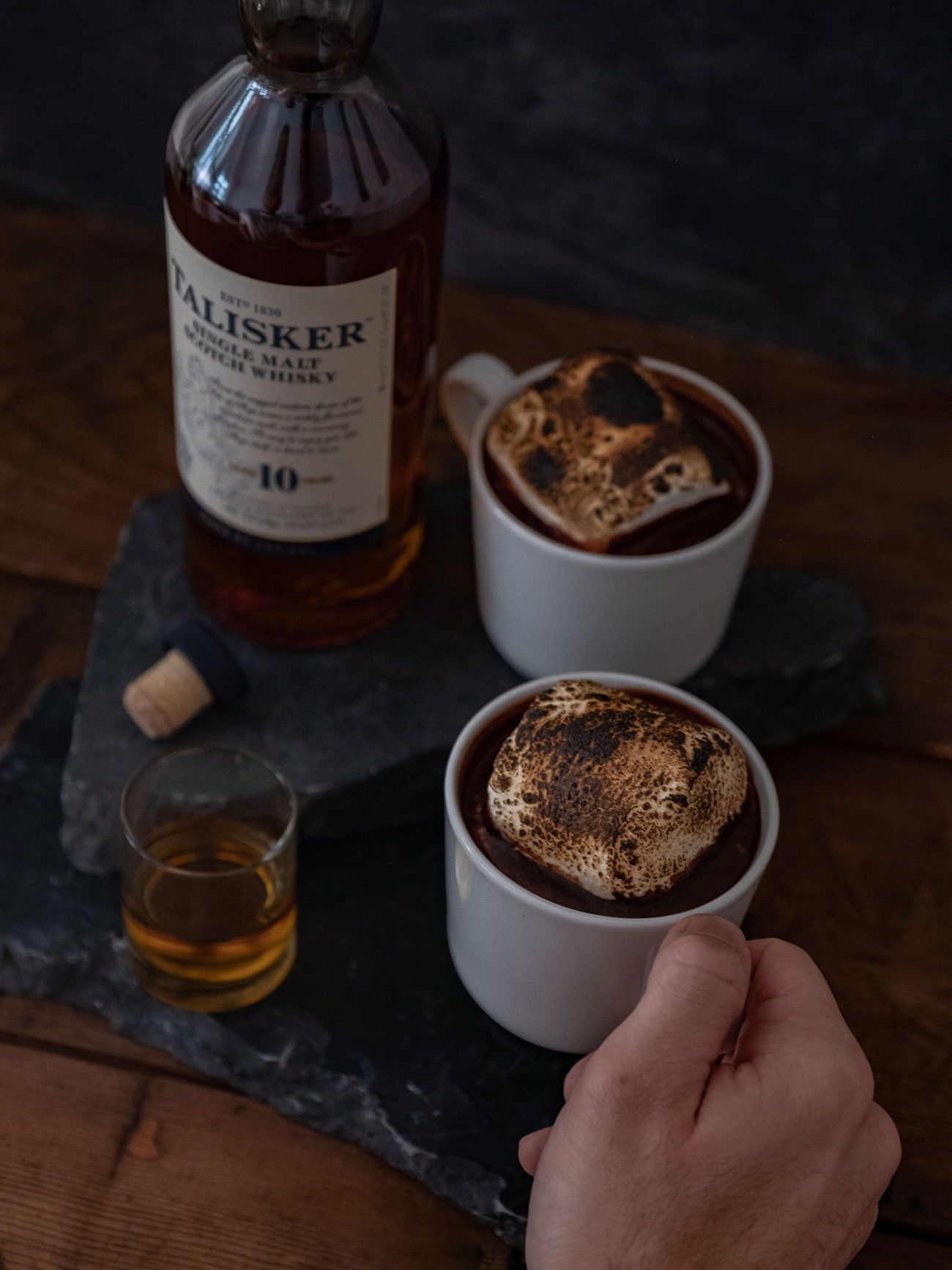 Talisker, Hot Chocolate, Whisky, Shot, Glass
