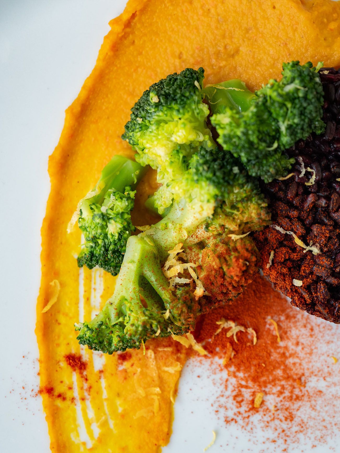 Foodblog, Rezept Kürbis Curry Püree mit zitronen Brokkoli und schwarzem Reis, Zitronenschale, Vegan_1
